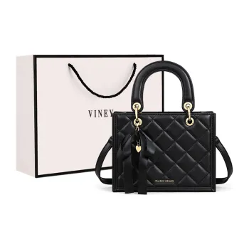 VINEY Cow Leather Tote One Shoulder Handbag Regular Women's Athenian Black