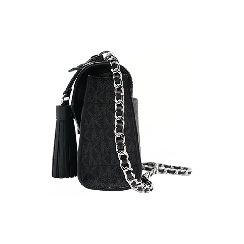 MICHAEL KORS Rose Cow Leather Shoulder Bag Crossbody Bag Medium Size Women's Black-2