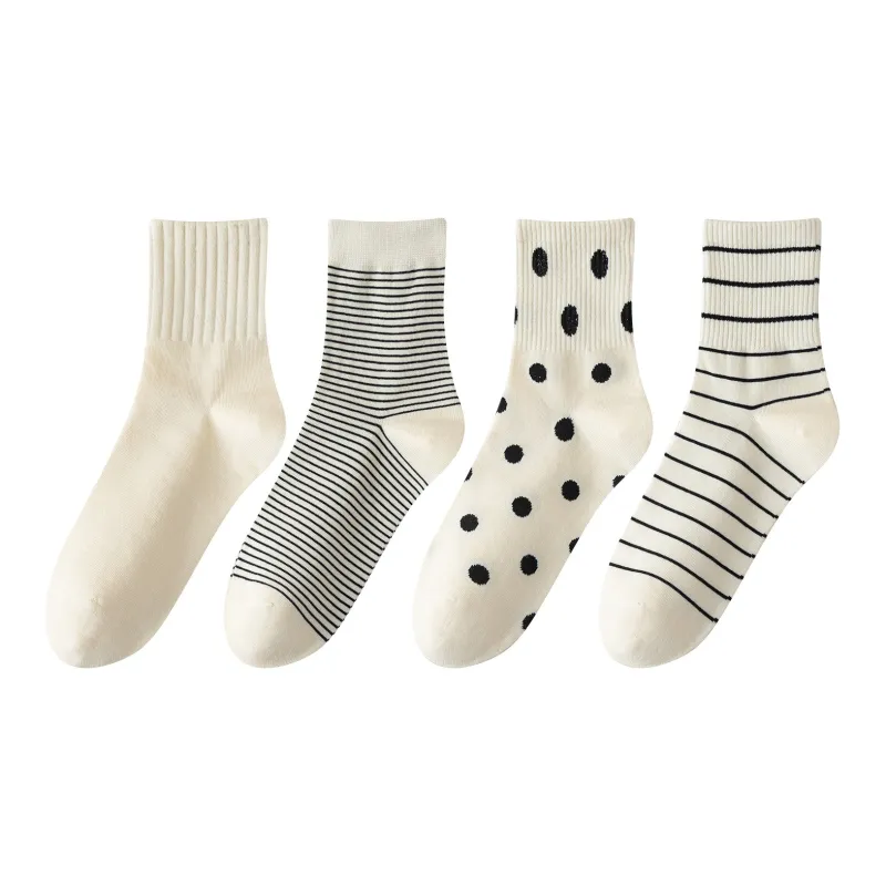 XXLLG Mid Calf Socks Women's 4 Pack-8