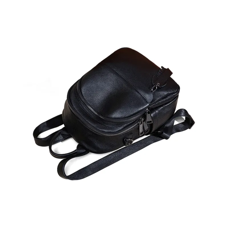 Kevin Cohen Synthetic Leather With Cow Leather Backpack Regular Women's Black/Gray-3