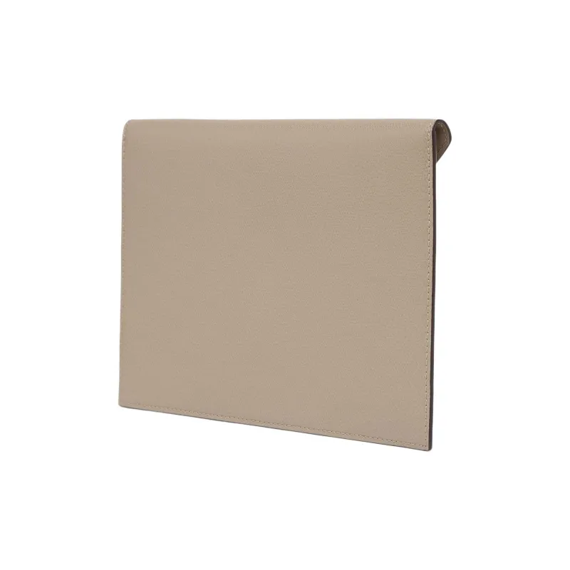 FENDI FF Diamonds Series Calfskin Clutch Large Size Women's Gray Dove Gray-1