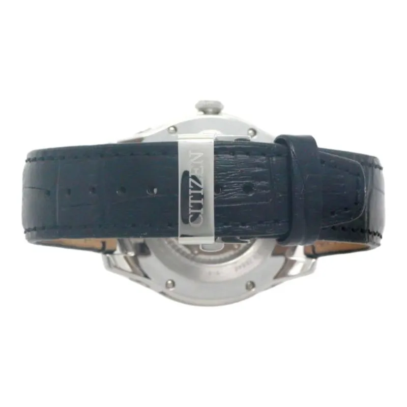 CITIZEN Automatic Mechanical Movement Leather Cow Leather Strap Watch Men's Watches White Dial-3