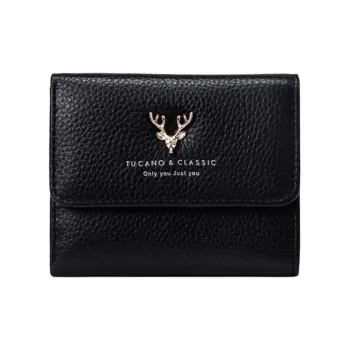 TUCANO Cow Leather Wallet Women's Black/Ecru