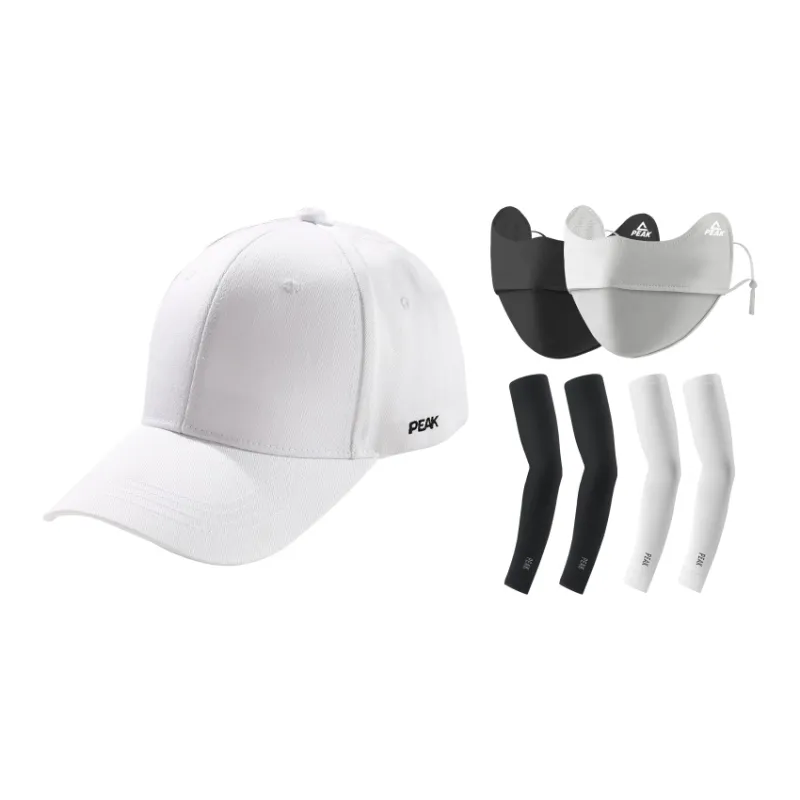 PEAK Cotton Baseball Caps Unisex Black/White-4