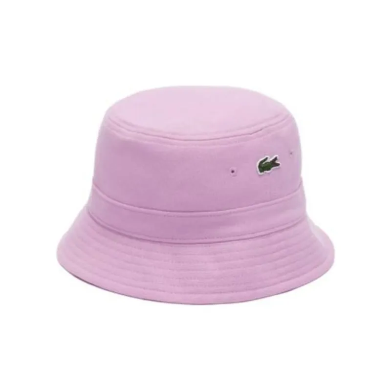 LACOSTE Cotton Fabric Bucket Hats Unisex Pink-2