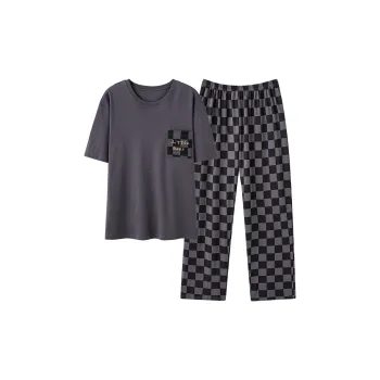 CAIHENGTONG Pajama Set Men's Gray