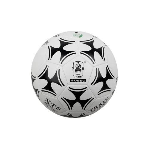 TRAIN Size 5 Soccer PU Machine Stitched Soccer Ball Unisex Black White