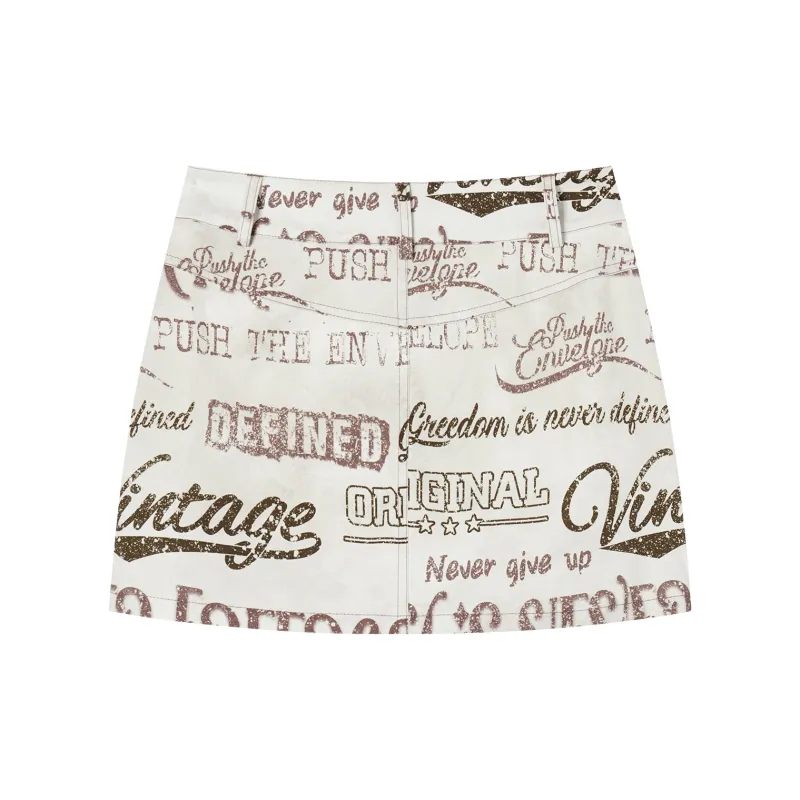 I'M ONE Denim Short Skirts Women's Vintage White-1