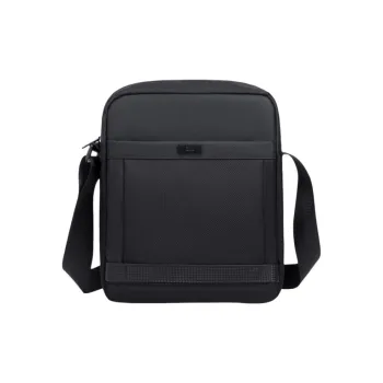 HLA Polyester Crossbody Bag, Shoulder Bag Medium Size Men's Navy Blue/Carbon Fiber Black