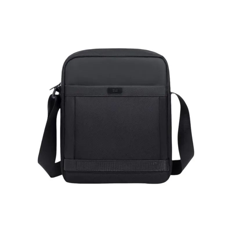 HLA Polyester Crossbody Bag, Shoulder Bag Medium Size Men's Navy Blue/Carbon Fiber Black-4