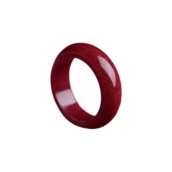 Cuizu Reconstructed Cinnabar Rings Unisex