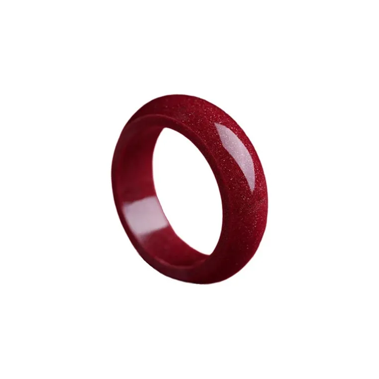 Cuizu Reconstructed Cinnabar Rings Unisex-0