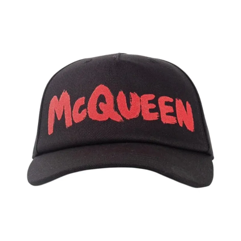 Alexander McQueen Graffiti Logo Printed Baseball Cap-0