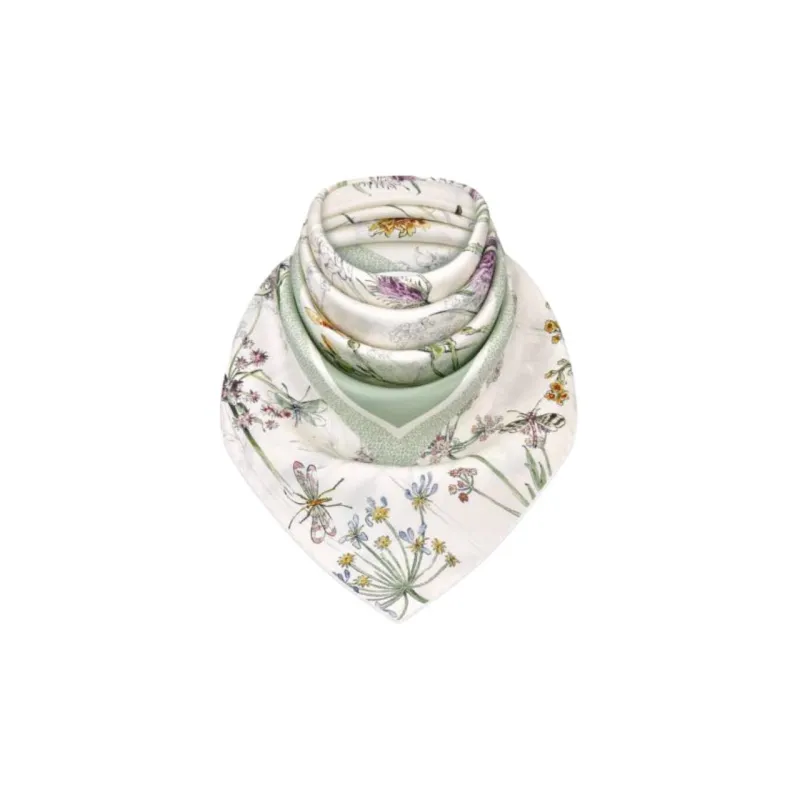 DIOR Silk Twill Silk Scarves Women's Green/White-2