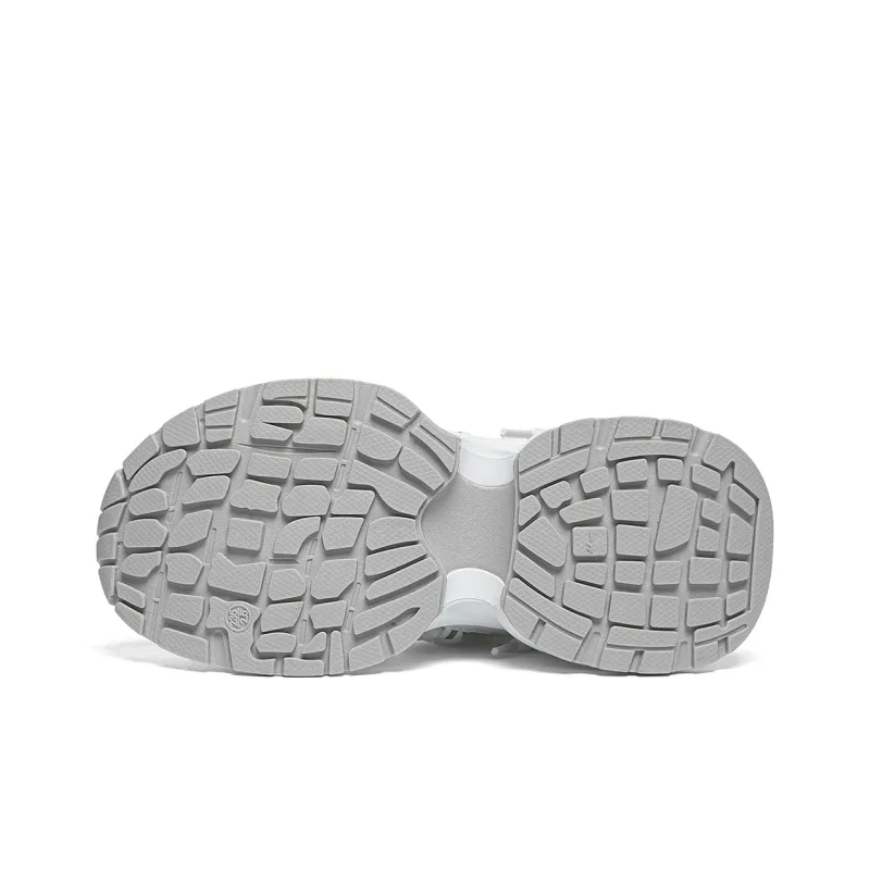 Warrior Wing Series Cushioning, Abrasion Resistant, Slip Resistant Low Top Chunky Sneakers Women's White Gray-4