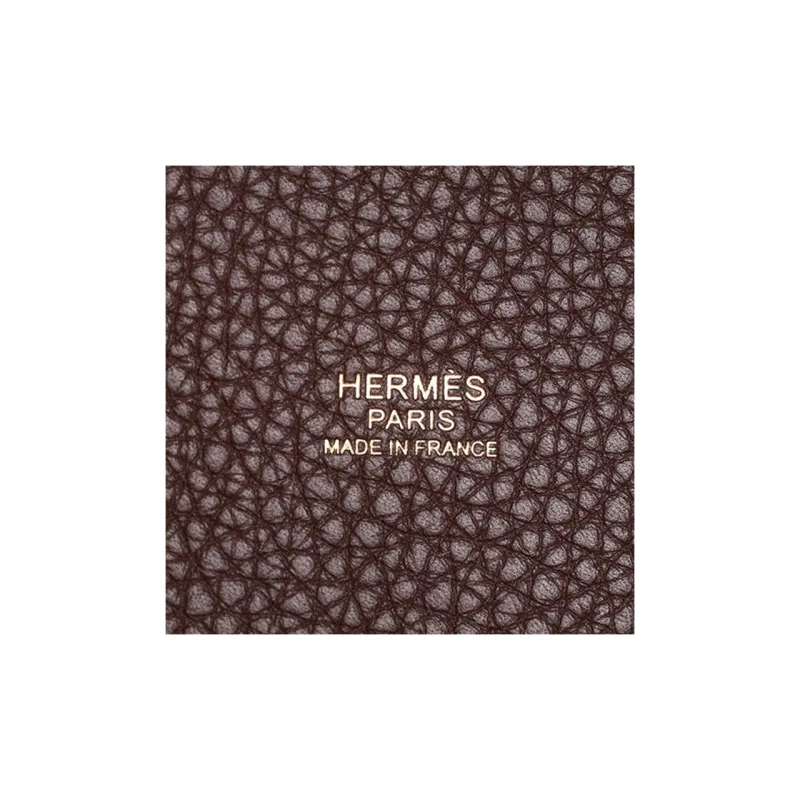HERMES Picotin Clemence Bullock Leather Basket Bag Handbag Bucket Bag Women's 3W Prunoir Dark Reddish Purple-7
