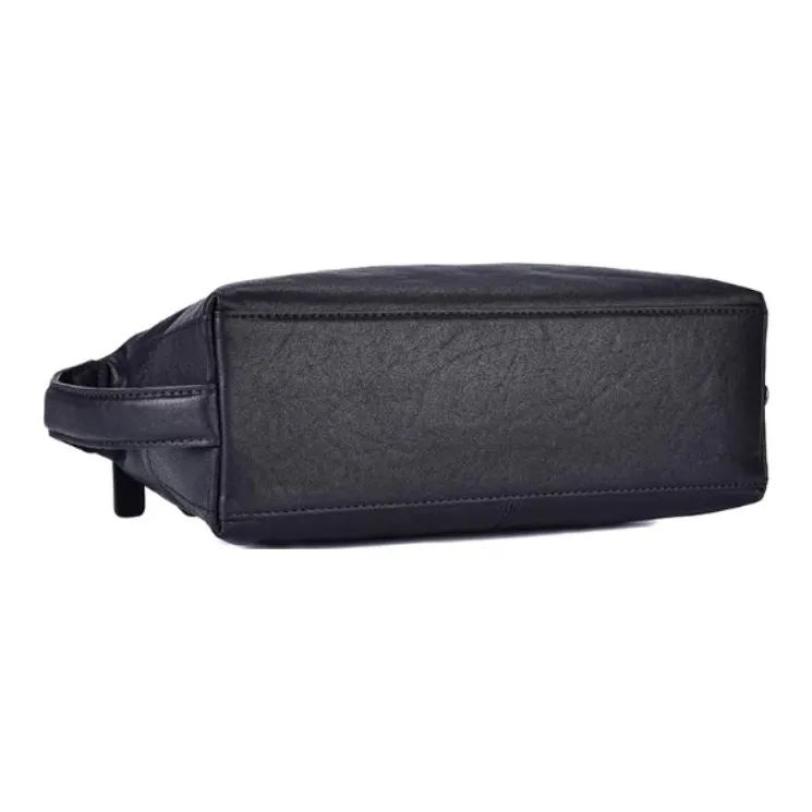 Hush Puppies Cow Leather Clutch Medium Size Men's Black-4