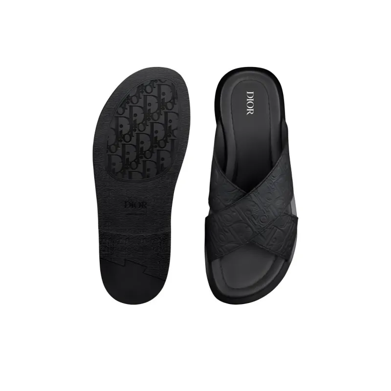 DIOR Alias Slide Slippers Men's Black-4