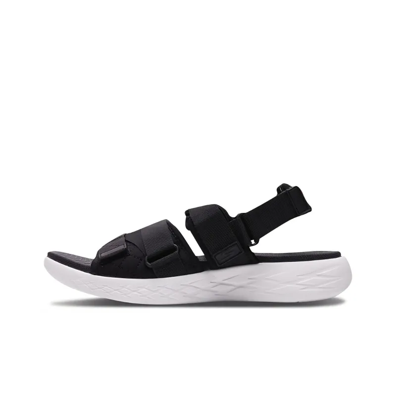 Skechers On The Go 600 Black Sandals 'Black White'-0