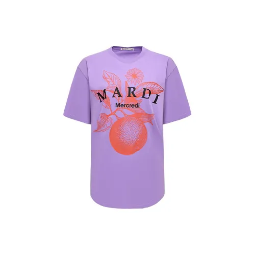 MARDI MERCREDI T-Shirts Unisex White Limestone Purple Wild Rose Fruit Red