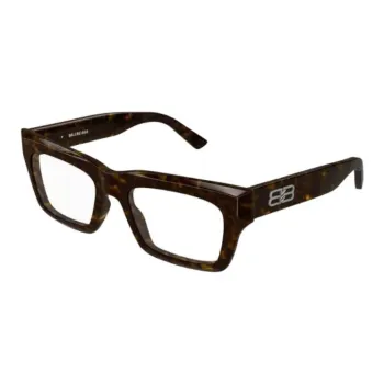 Balenciaga Plastic Square Eyeglass Frames Unisex Tortoiseshell