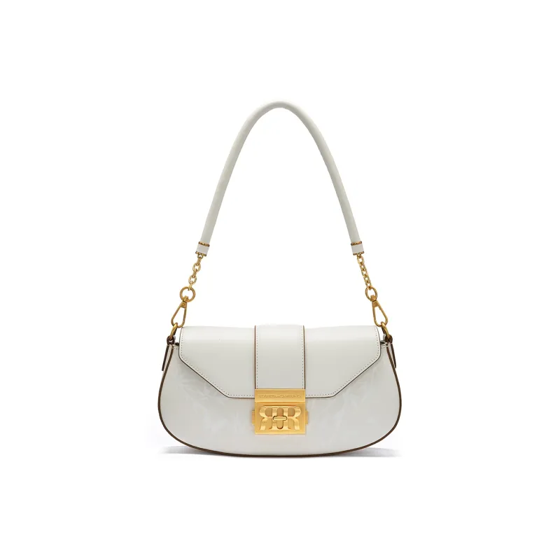 ROBERTA DI CAMERINO Cow Leather Shoulder Bag Baguette Bag Shoulder Bag Crossbody Bag Women's Black/White-6