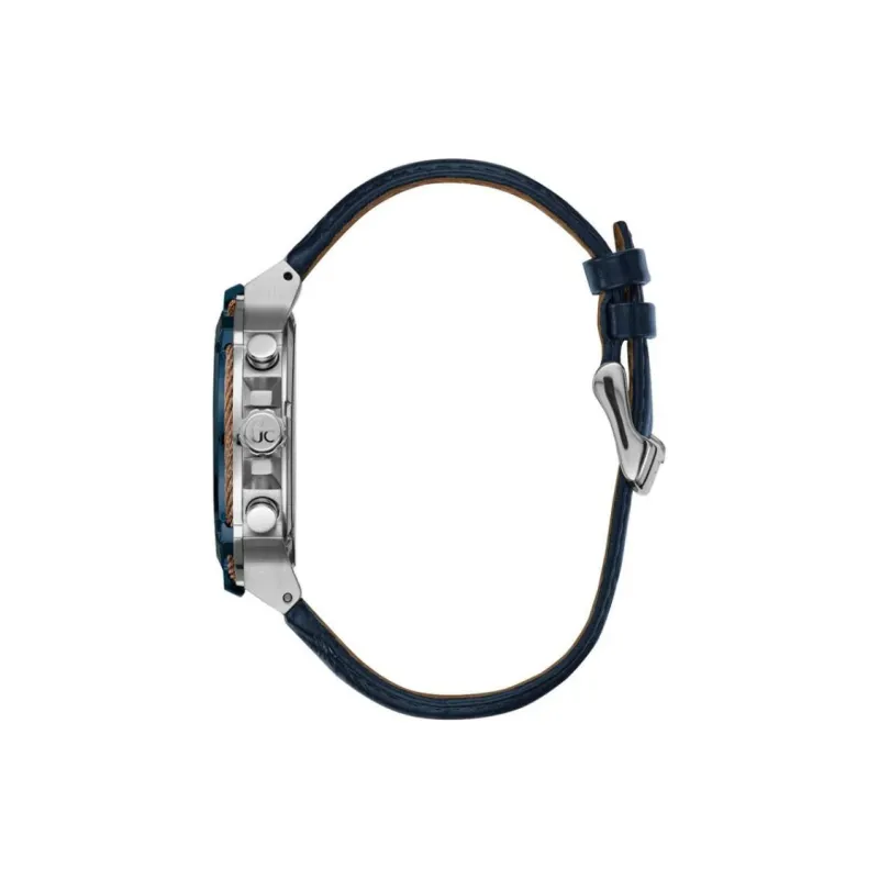 GUESS Wrist Watch Automatic Mechanical Movement Leather Watch Bands 40mm Blue Dial Men's Watches-2