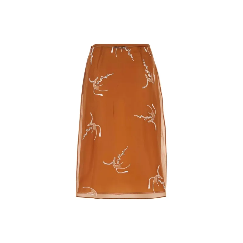 PRADA Pattern Embroidered Skirt-1