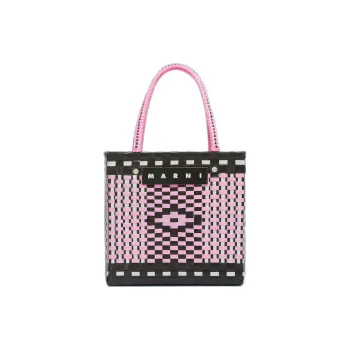 MARNI Polypropylene And Polyvinyl Chloride Woven Bag Handbag Women's Pink & Black