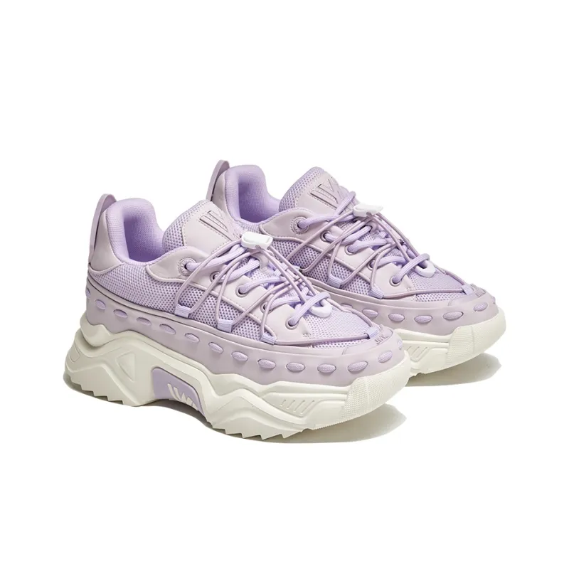 VWL Slip Resistant Mid Top Chunky Sneakers Women's Light Purple-2