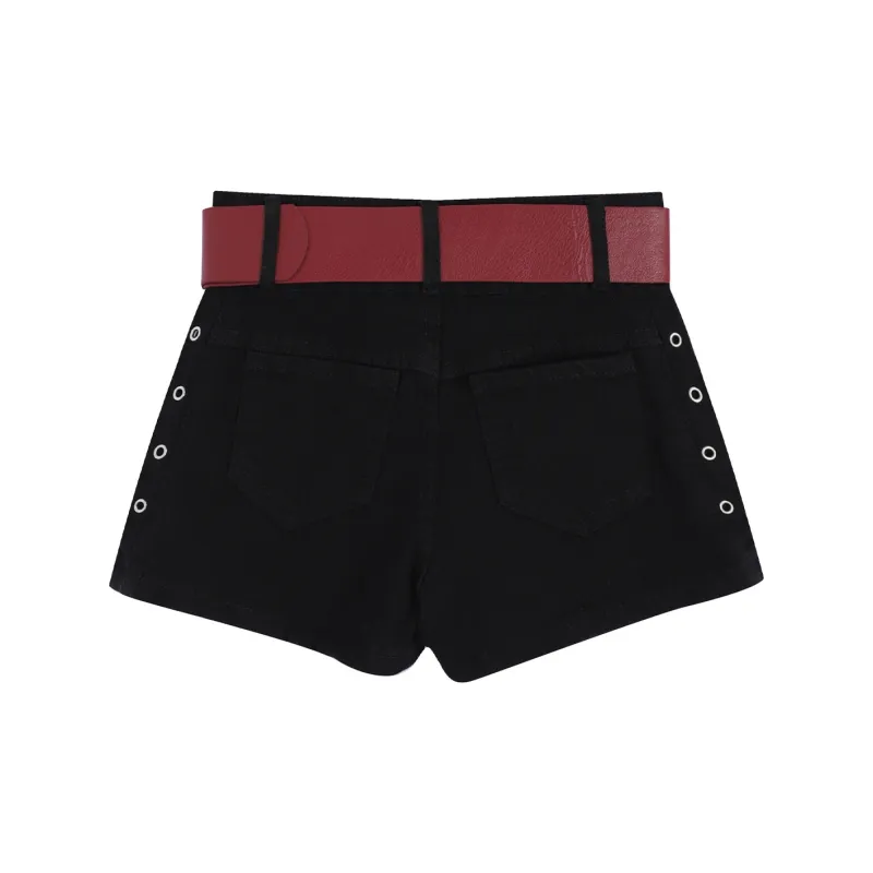 DGMZ Denim Hot Pants Women's Black-1