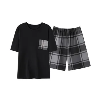 CAIHENGTONG Pajama Set Men's Premium Black