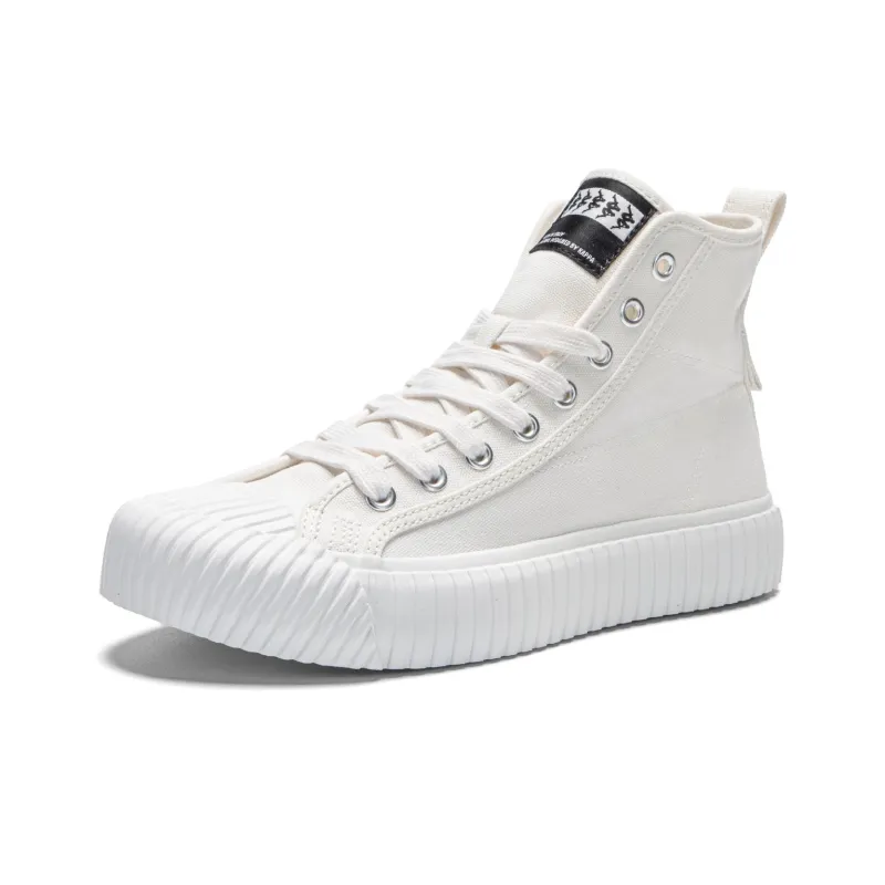 Kappa Anti Slip Wear Resistant High Top Skateboard Shoes Unisex White-2
