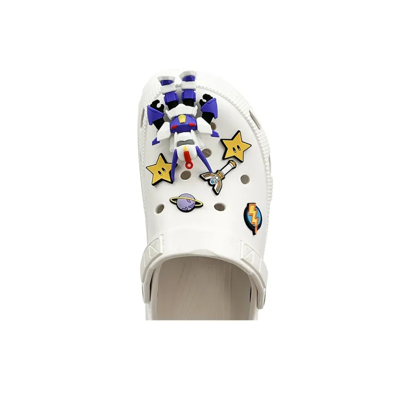 OUBT Mecha Superman DIY 3D Effect Doll Clogs Unisex White-4