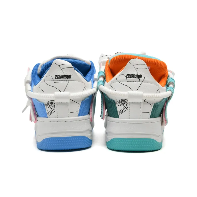 Anime Story Low Top Skateboard Shoes Women's-4