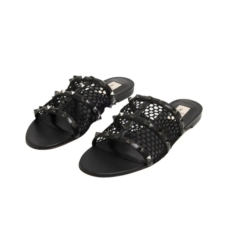 Valentino Slide Slippers Women's Black-2