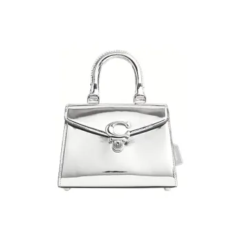 COACH Sammy Leather Dior Bag Shoulder Bag Crossbody Bag Handbag Medium Size Women's Metal Silver