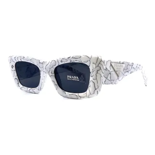 PRADA Acetate Butterfly Sunglasses Women's White