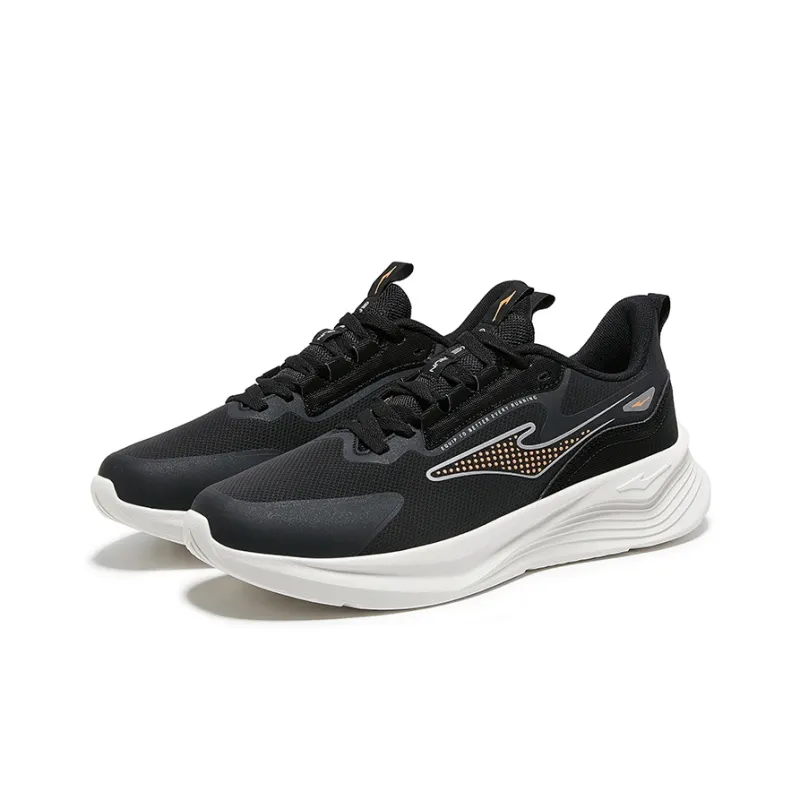 Erke Cushioning, Slip Resistant, Abrasion Resistant, Breathable, Lightweight Coverage Low Top Running Shoes Men's Black-1