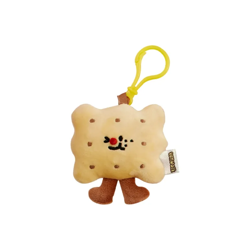 VANWALK Plush Bag Pendant Bag Accessory Small Size Unisex Brown/Yellow/Red-4