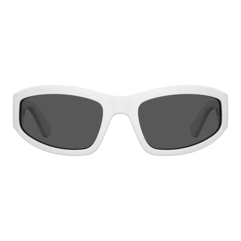MOSCHINO Polyamide Irregular Shape Sunglasses Unisex White-1