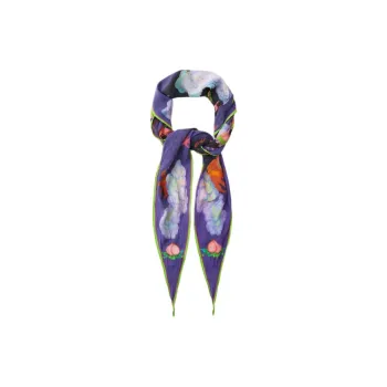 ZARA Viscose Silk Scarves Women's Purple