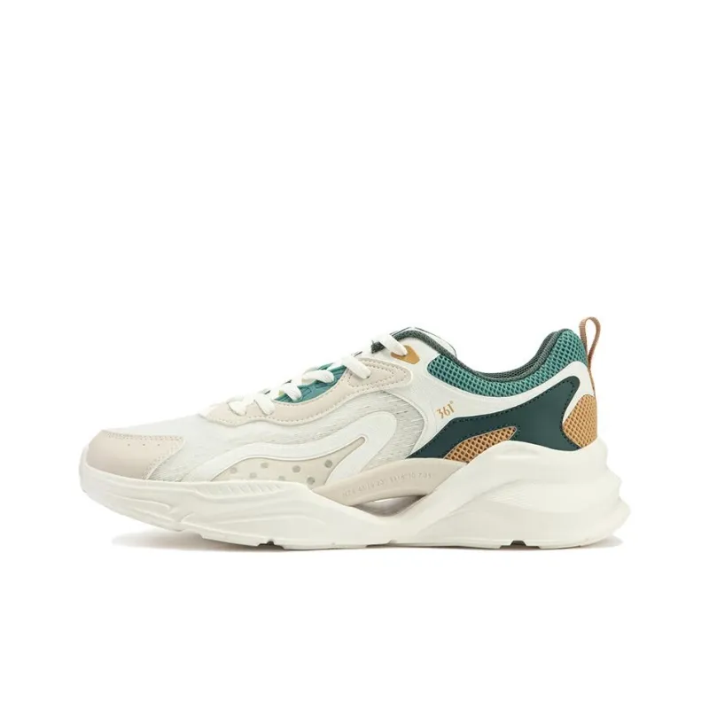361° Shock Absorbers Low Top Casual Shoes Men's White Brown Green-0