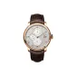 Moon White Dial-Rose Case Brown Leather