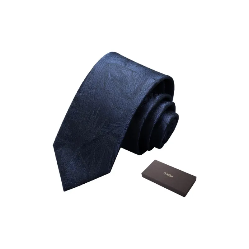 GOLDLION Polyester Ties Men's Gray/Navy Blue-3