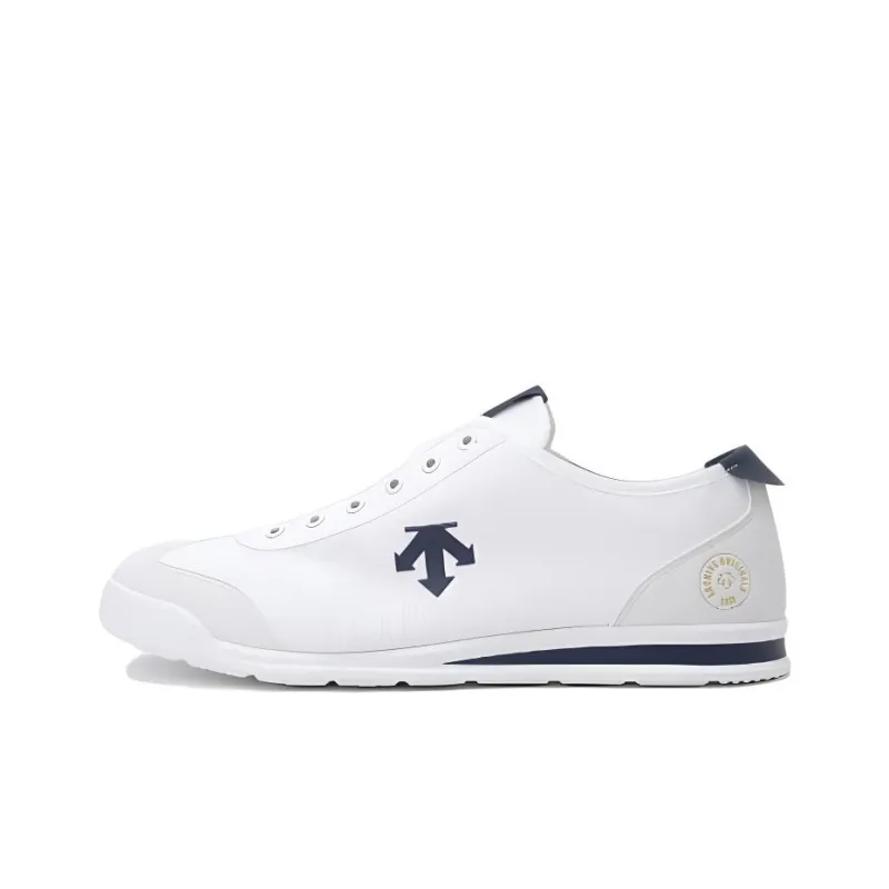 DESCENTE Cron Tempo Anti Slip Wear Resistant Low Top Casual Shoes Unisex White Blue-0