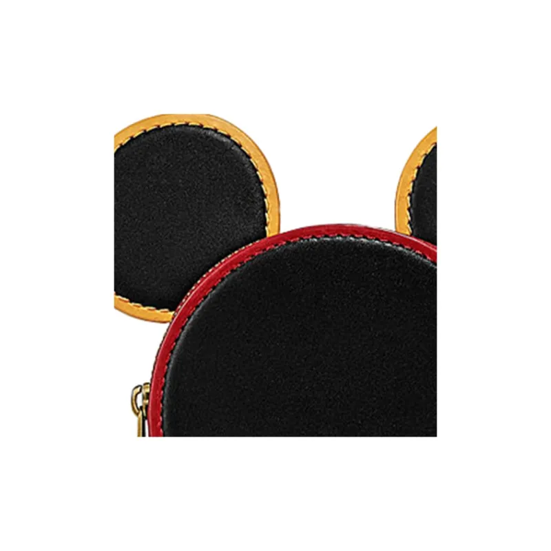 COACH X Disney X Keith Haring 14 Disney Collaboration Cow Leather Coin Purse Wallet Women's Black-1