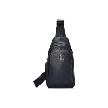 Hush Puppies Cow Leather Crossbody Bag Sling Bag Medium Size Men's Black