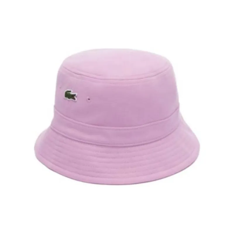 LACOSTE Cotton Fabric Bucket Hats Unisex Pink-0