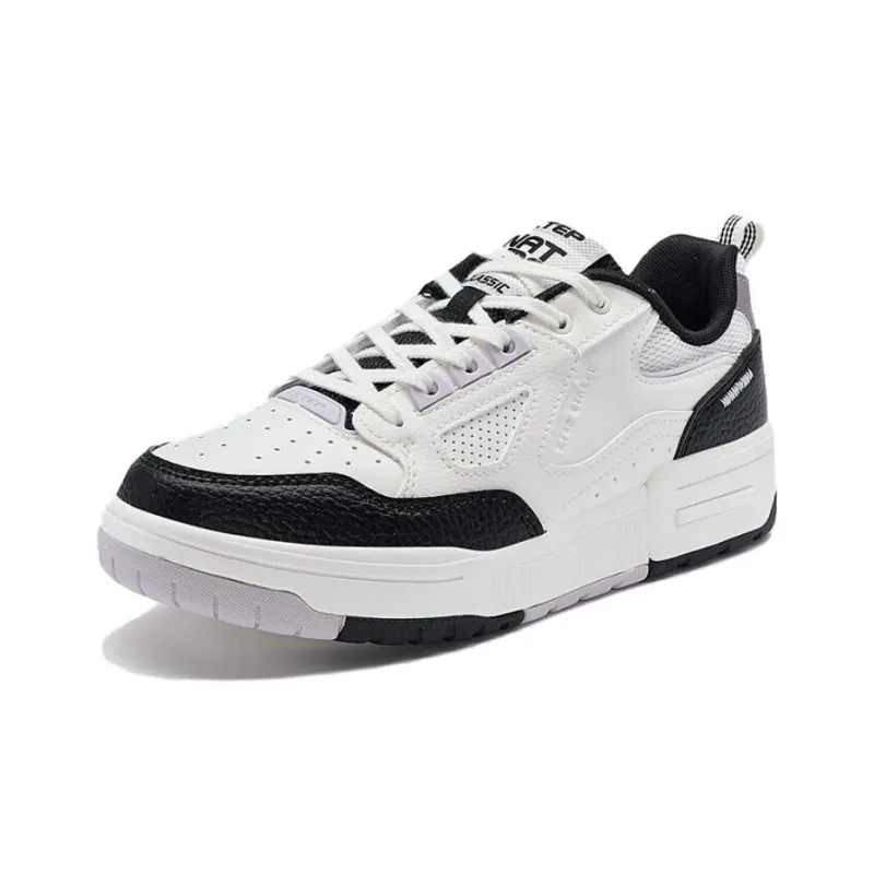XTEP New Dawn Collection Slip Resistant Low Top Skateboard Shoes Women's White Black-1